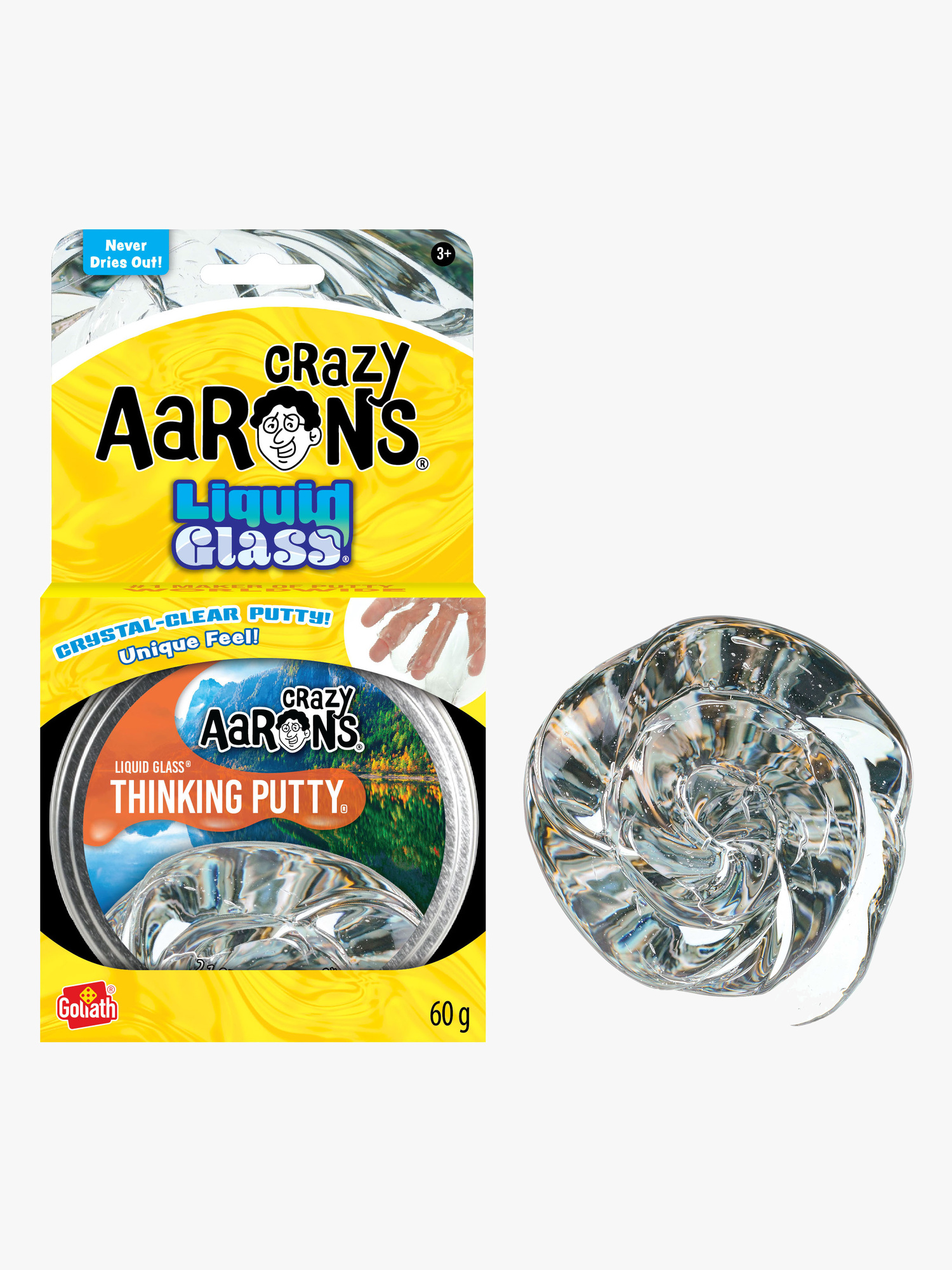 Crazy Aarons Thinking Putty Slim 60 g, Liquid Glass