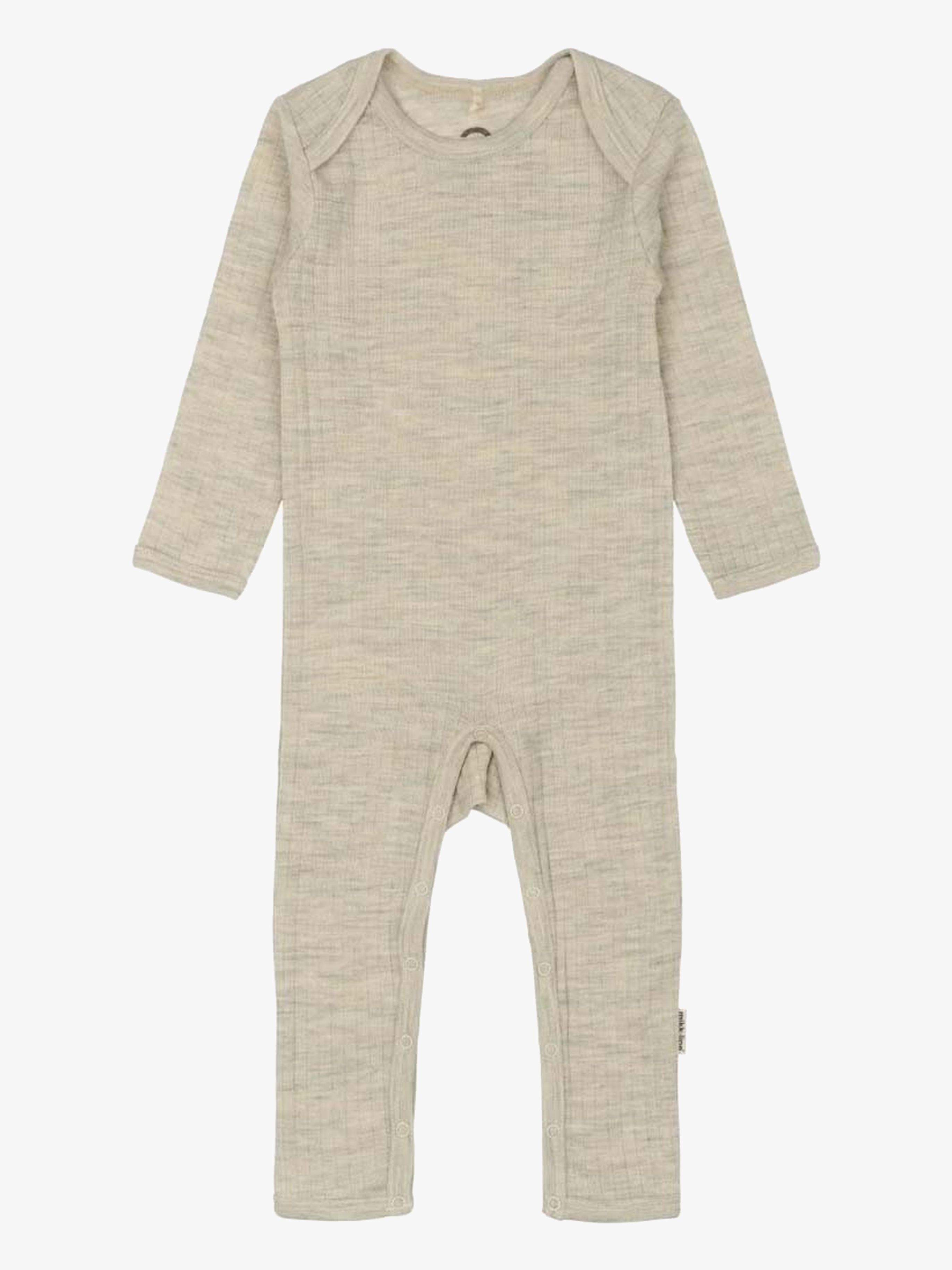 Mikk-Line Heldragt Merinould, Melange Offwhite, 74