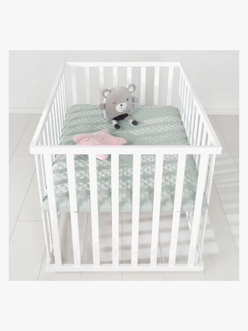 Roba Style Kravlegård med Hjul, White & Green