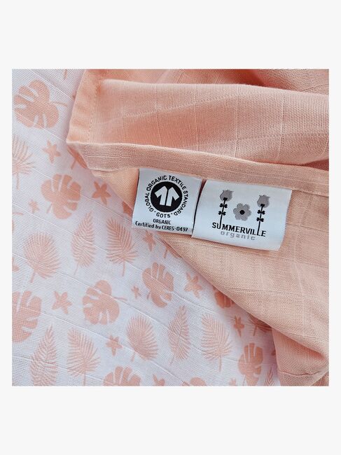 Summerville Organic Musselin Tæppe 2-pak, Tropical/Peachy