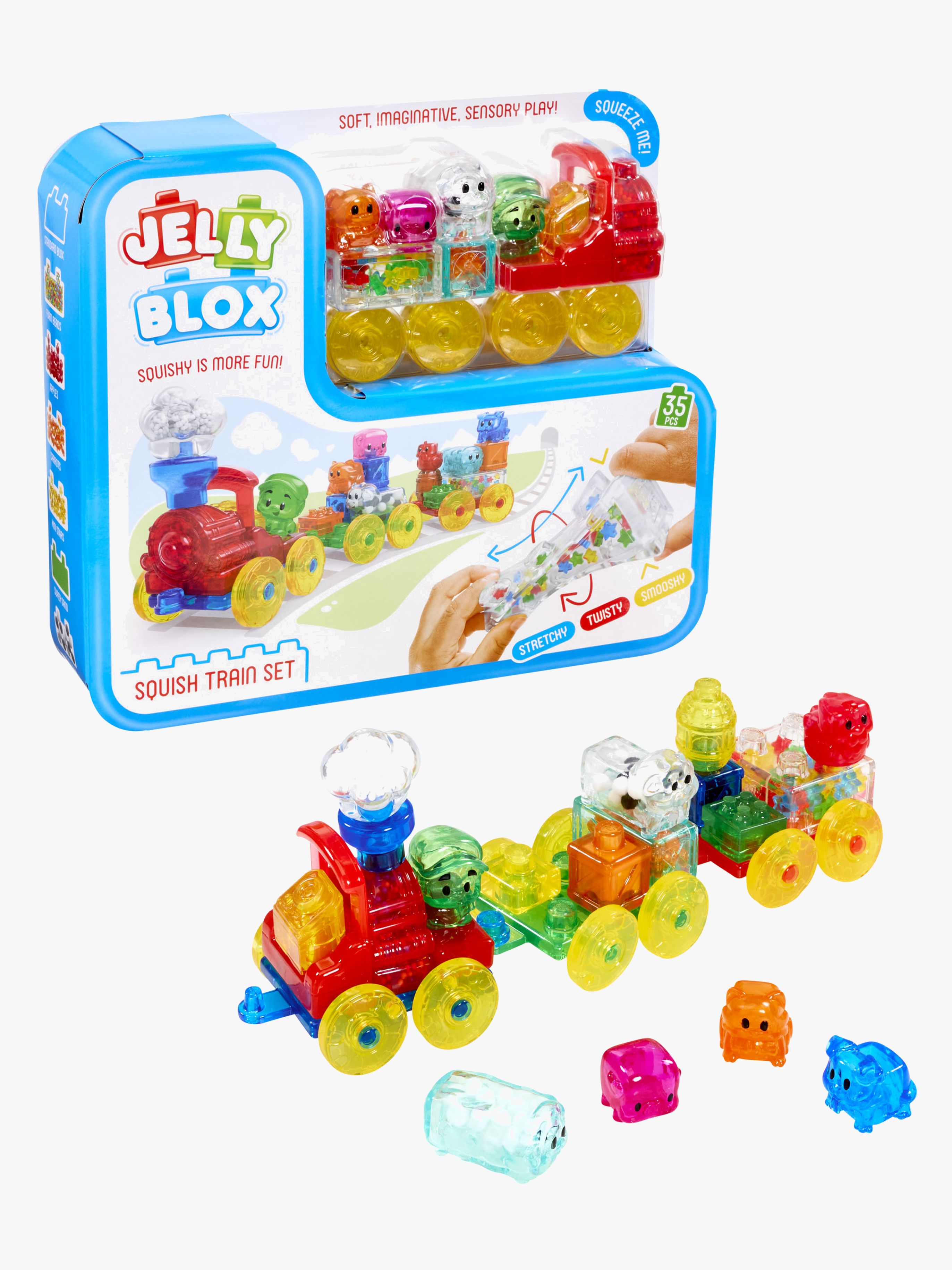 Jelly Blox Squishy Train Byggesæt 30 Dele, Flerfarvet