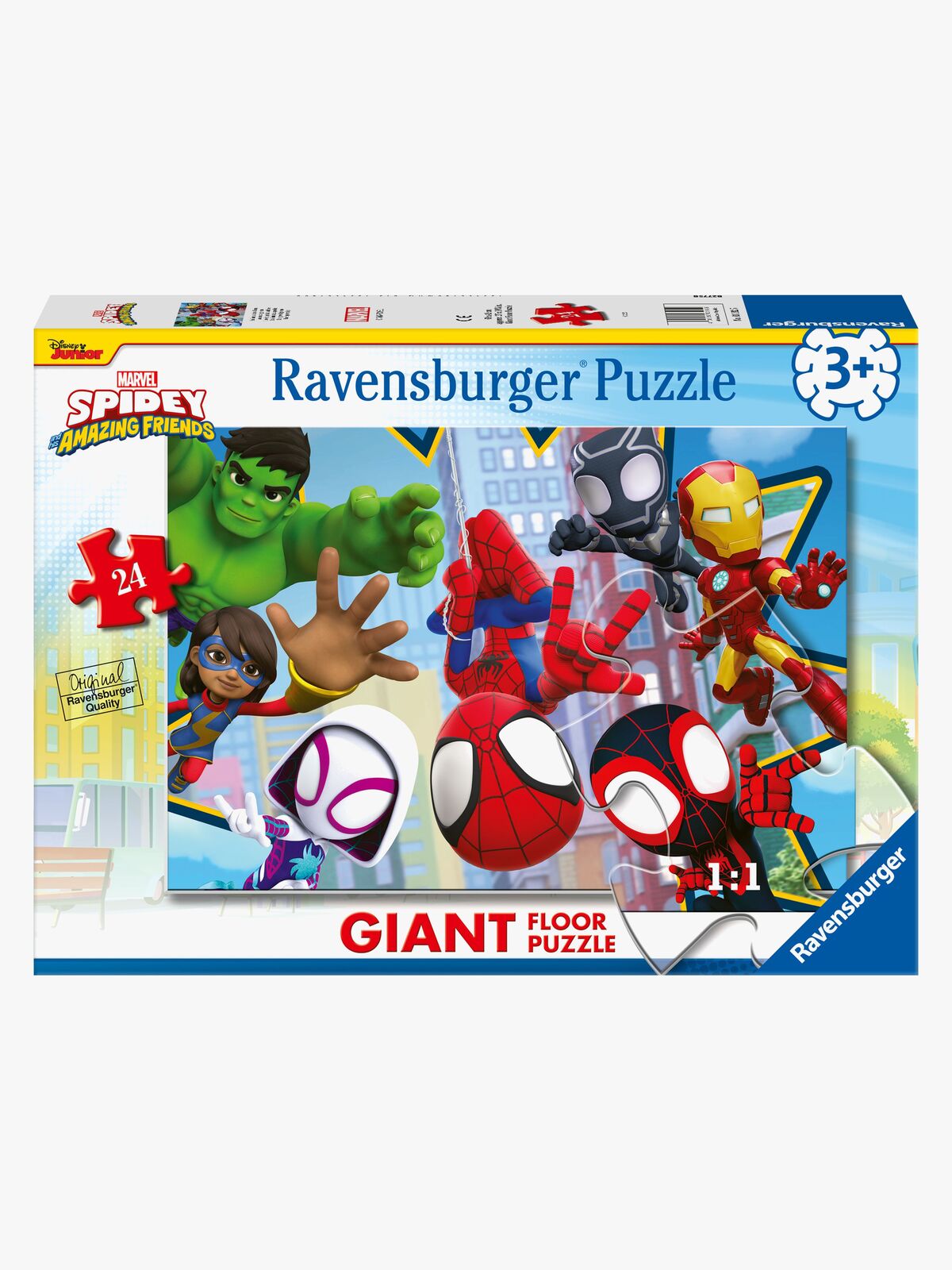 Ravensburger Spidey and His Amazing Friends Mega Gulvpuslespil 24 Brikker