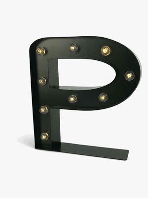 Minitude Bogstavslampe P, Sort