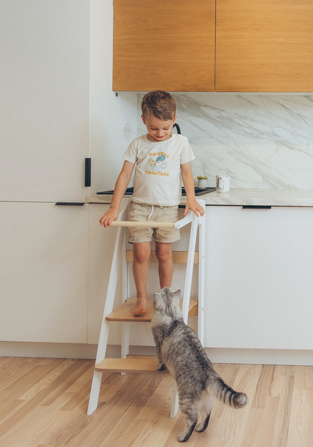 Duck Woodworks Sammenklappeligt Læringstårn, Hvid