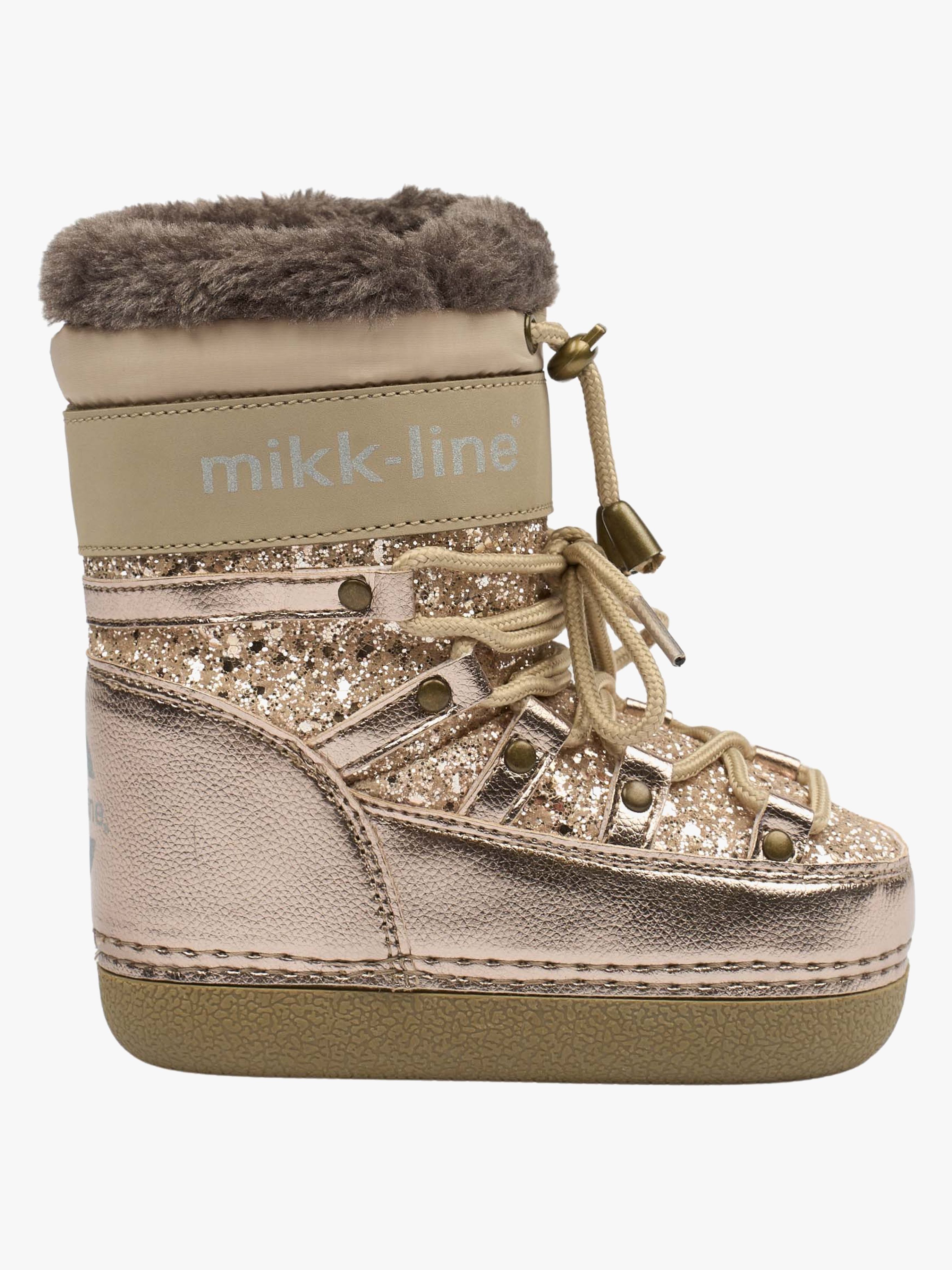 Mikk-Line Glitter Vinterstøvler, Champagne Glitter, 23-25