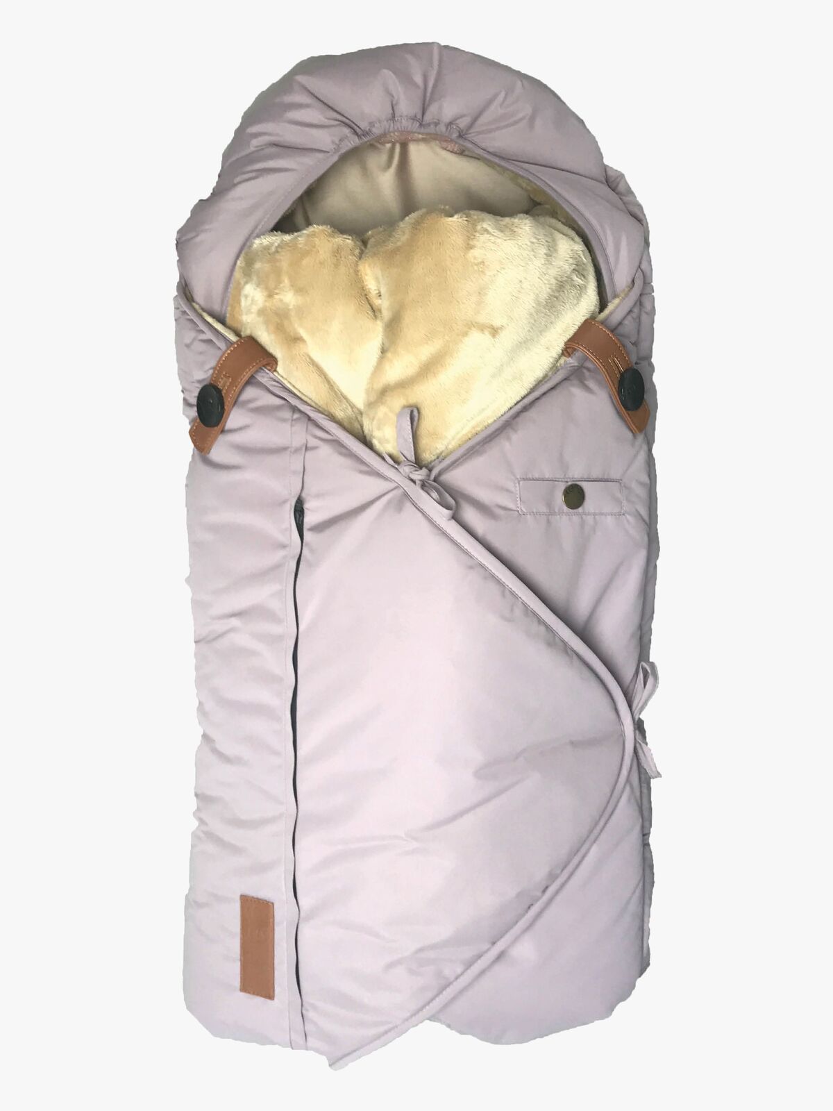 Sleepbag Mini Vinterkørepose, Dusty Purple/Brown