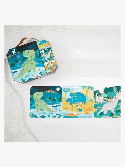 Janod Dinosaur Puslespil med Progressiv Sværhedsgrad 4-i-1 43 Brikker