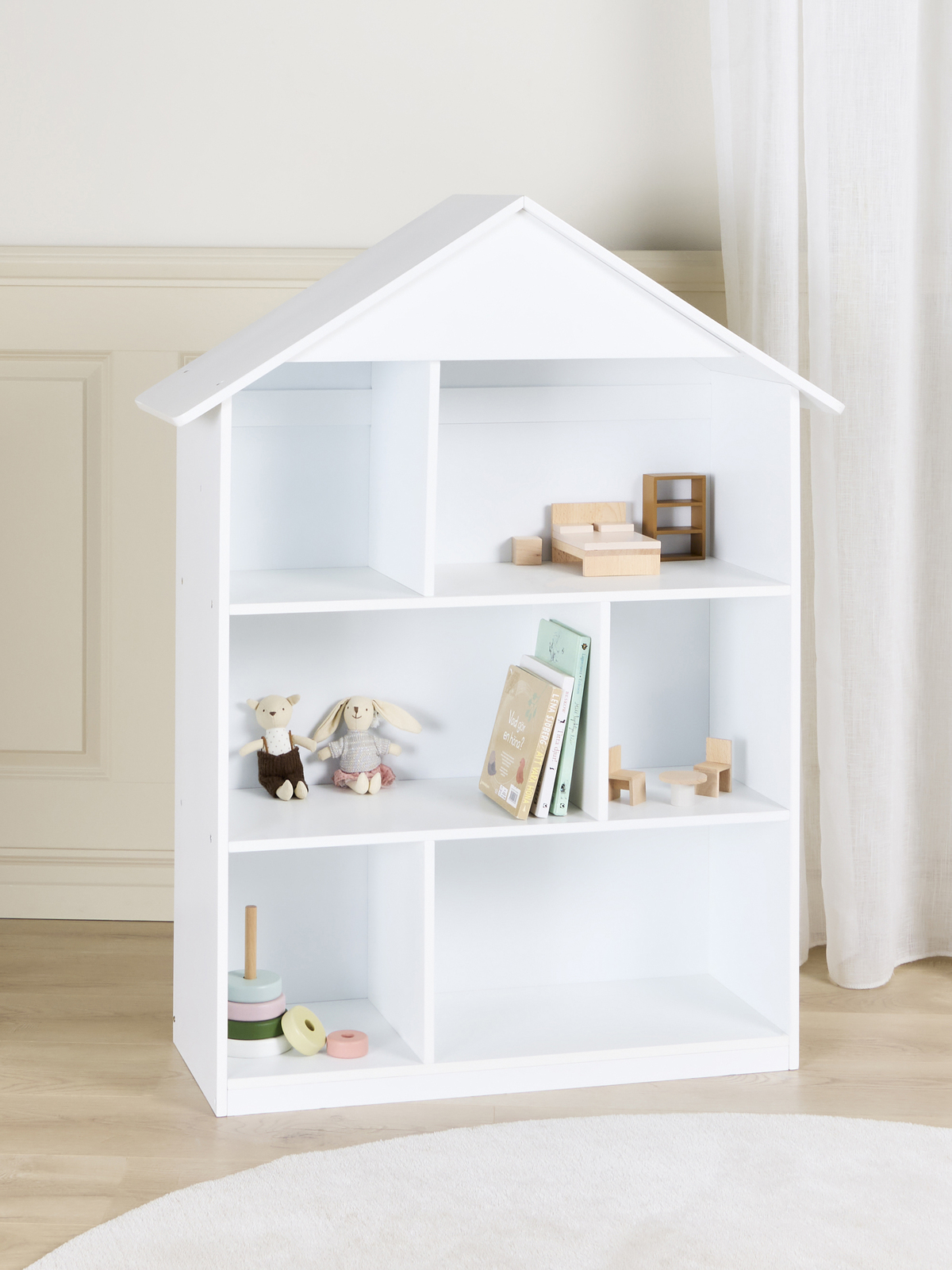 Alice & Fox POLLY Bogreol & Dukkehus, Hvid