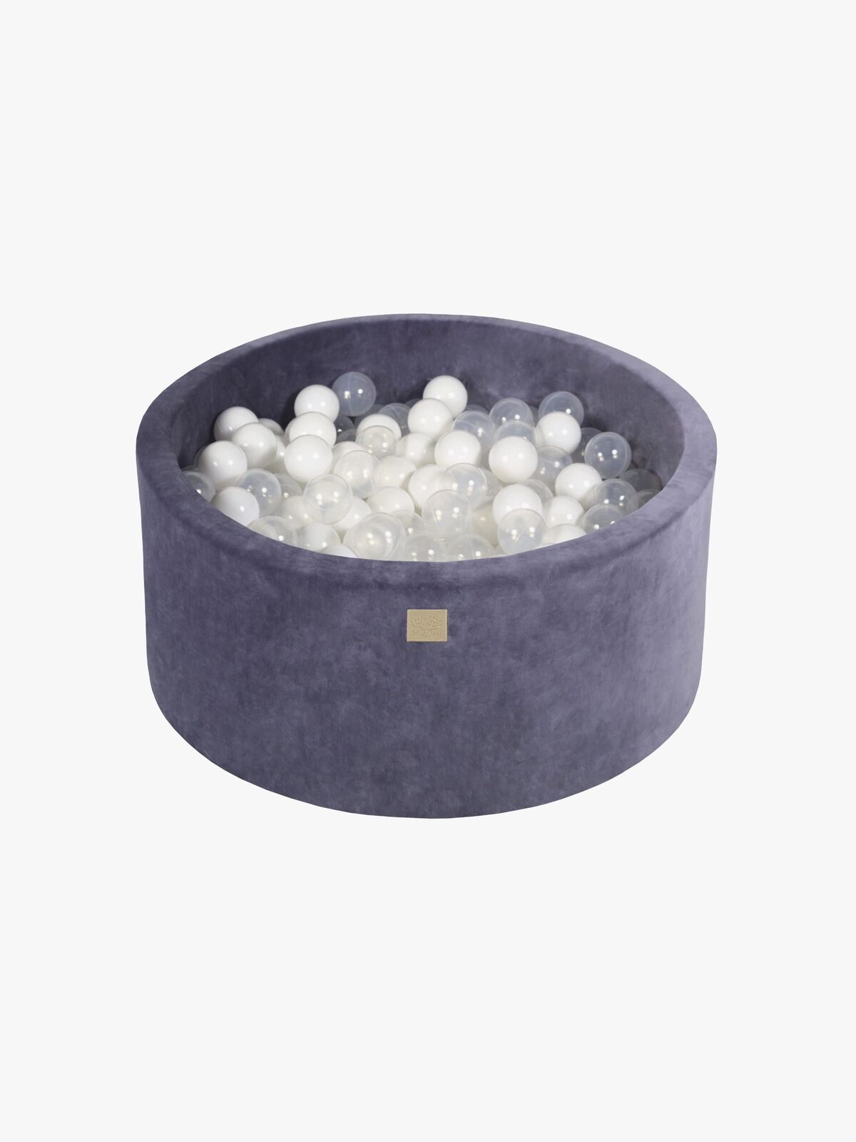 Meowbaby Rund Boldbassin Velour 40x90, Blågrå