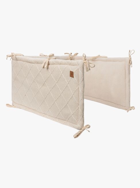 Jollein  Strikket Sengerand Ternet Mønster 180x30, Oatmeal