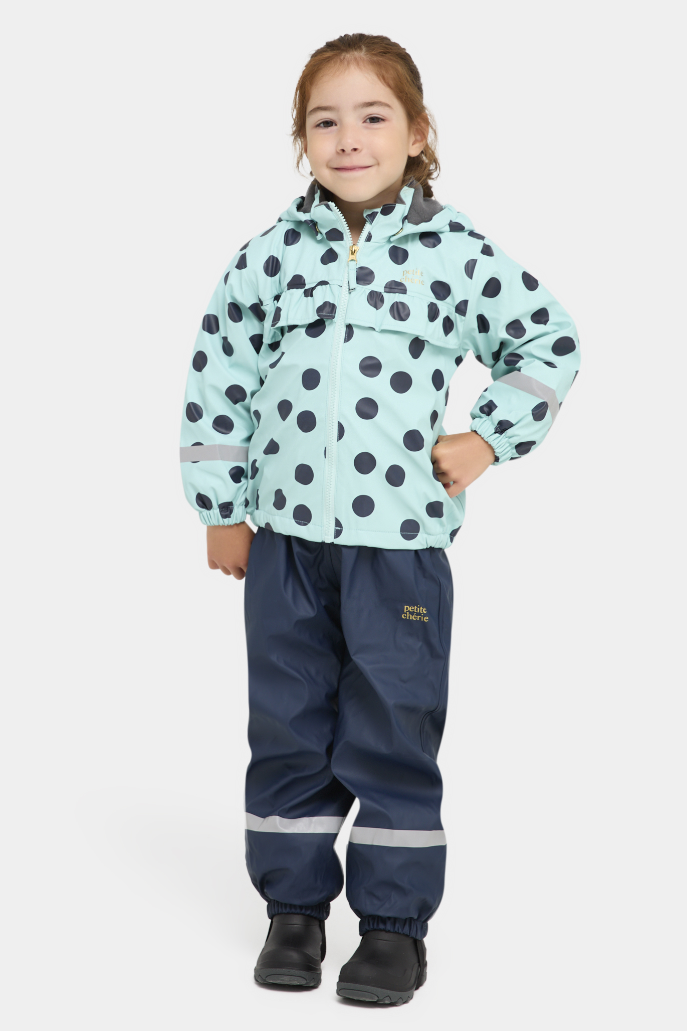 Petite Chérie Atelier Aline Foret Regnsæt, Dots Icy Morn, 110, Regntøj børn