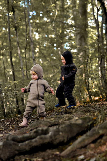 Mikk-Line Ulddragt Merino, Dark Brown Melange