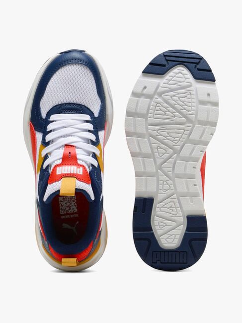 Puma Trinity Lite Jr Sneakers, White/Fierce Red/Persian Blue