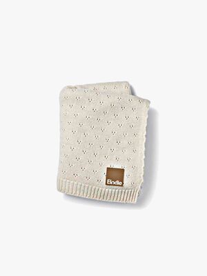 Elodie  Pointelle-strikket Tæppe 100x75, Creamy White