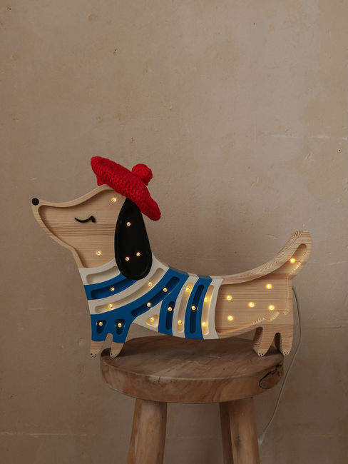 Little Lights Lampe Hundehvalp, French Style