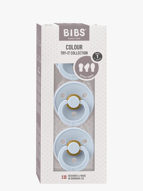 BIBS Try-it Colour Sut 3-pak Latex Str. 1, Baby Blue