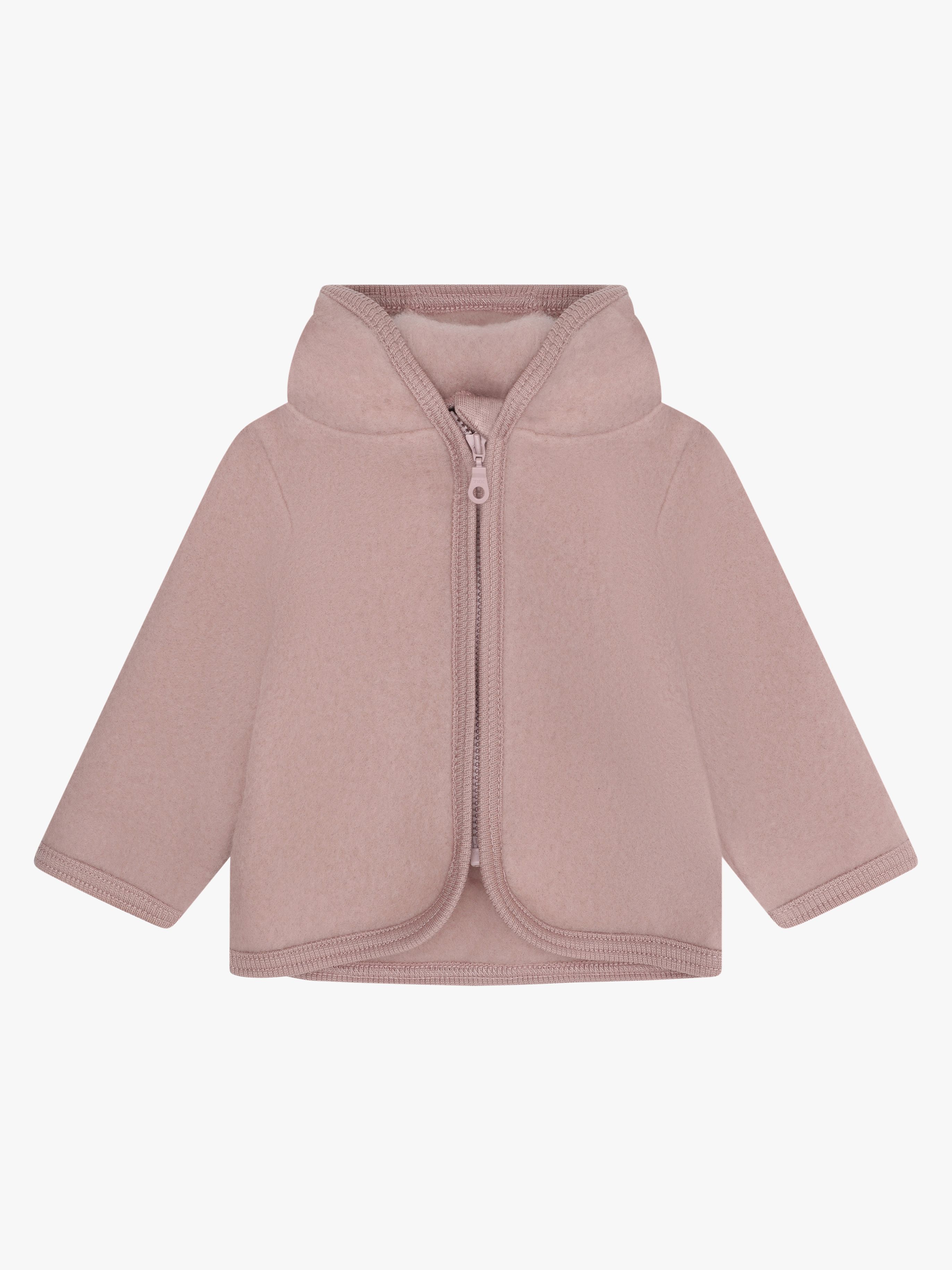 Huttelihut Uldfeecejakke Merino med Ører, Mahogany Rose, 92