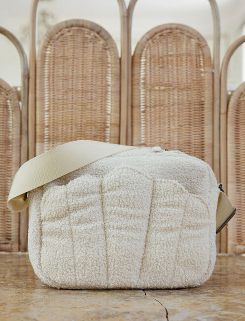 Elodie Cross Body Pusletaske, White Bouclé