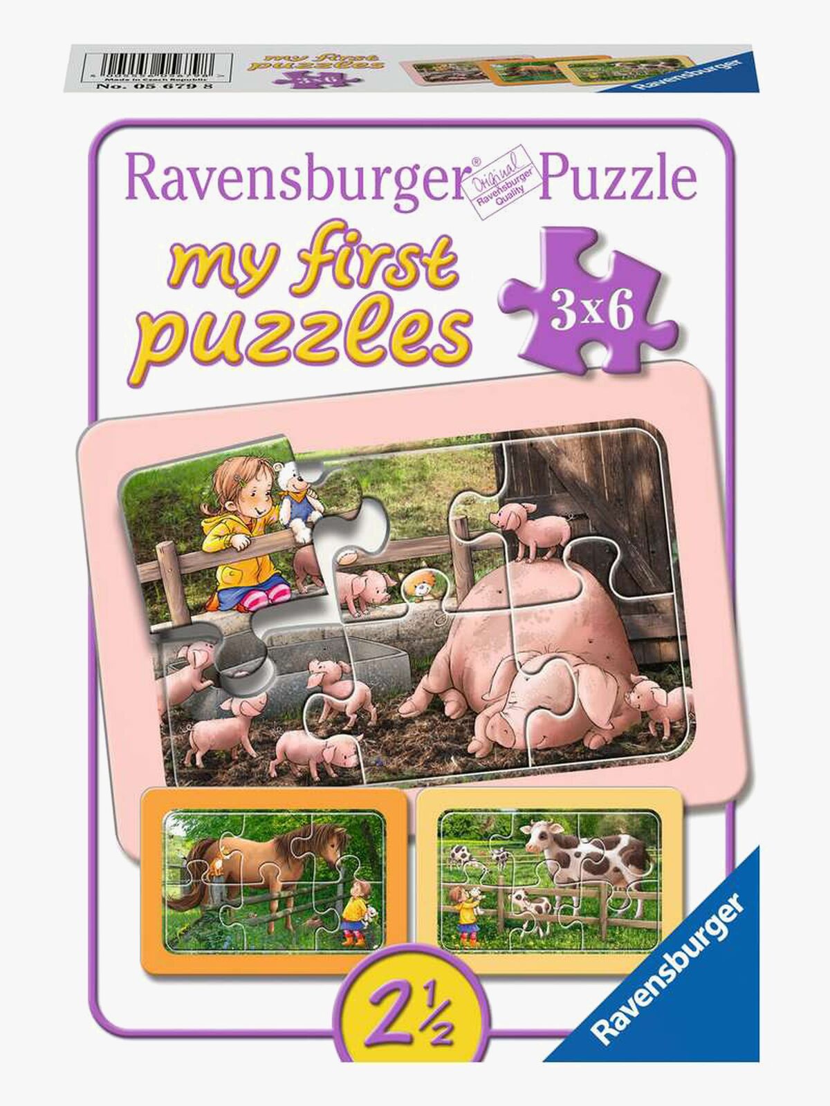 Ravensburger Puslespil Exploring The Farm 3x6 Brikker