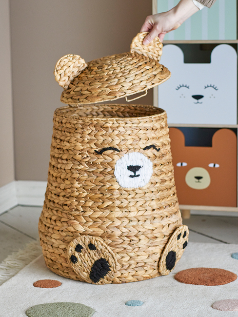 Bloomingville Timone Opbevaringskurv med Låg, Natur