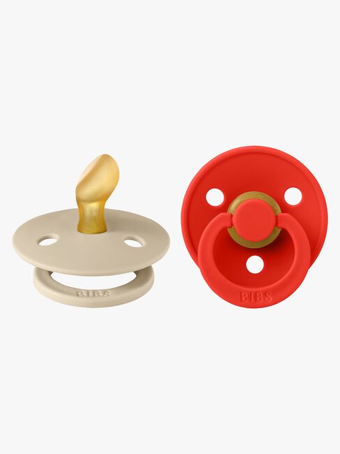 BIBS Colour Sut 2-pak Latex Str. 1 Anatomisk, Vanilla/Candy Apple