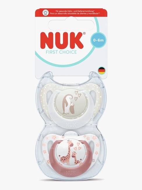 NUK First Choice Classic Sut 2-pak Str. 1, Penguin/Giraffe