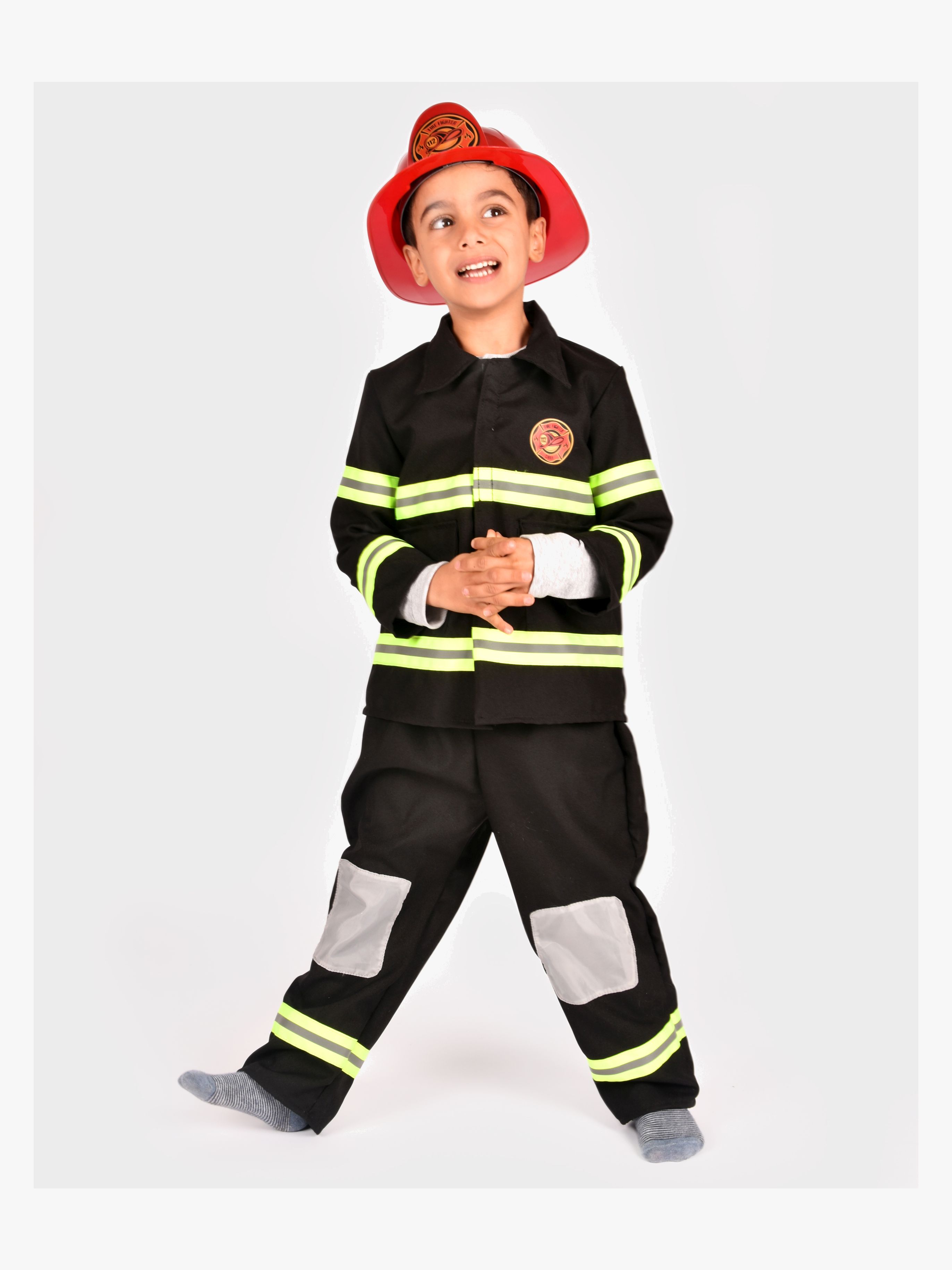 Den Goda Fen Kostume Brandmandssæt 110-116 cm, Mørkeblå