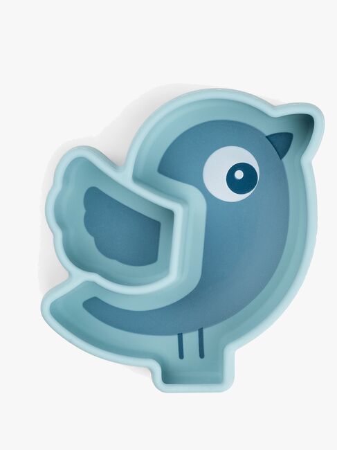 Done By Deer Stick & Stay Silikonetallerken Birdee, Blue