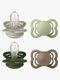 BIBS Supreme Sut 4-pak Silikone Str. 1, Sand/Sage/Huntergreen/Dark Oak