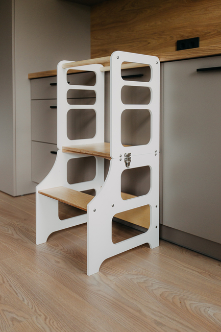 Duck Woodworks Sammenklappeligt Læringstårn, Hvid