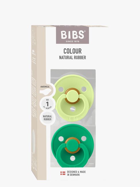BIBS Colour Sut 2-pak Latex Str. 1 Anatomisk, Matcha/Cactus
