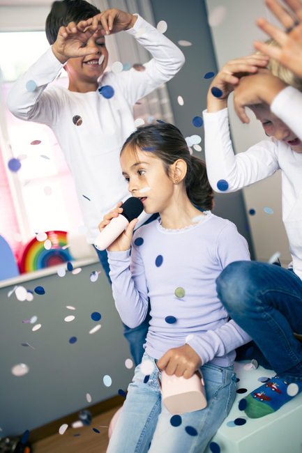 Lalarma Bluetooth-højttaler med Trådløs Mikrofon, Rose