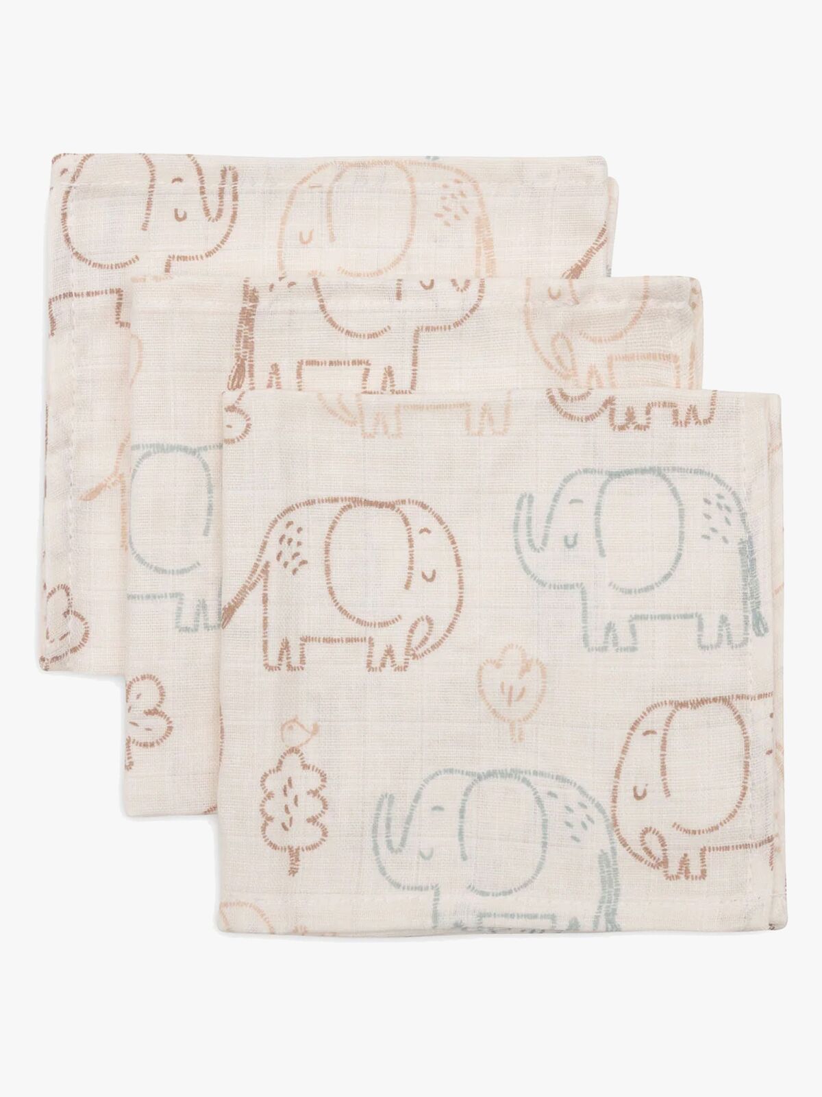 Jollein Vaskeklude 3-pak, Elephant Tales