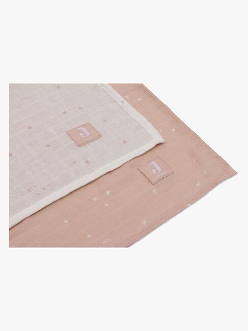 Jollein Tæpper/ Stofbleer i Musselin Twinkling 2-pak, Off white/Wild Rose