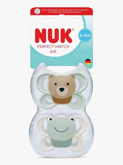 NUK Perfect Match Air Sut 2-pak Str. 1, Bear/Frog