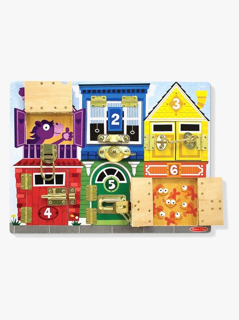 Melissa & Doug Låsebræt 6 Låger med Dyr