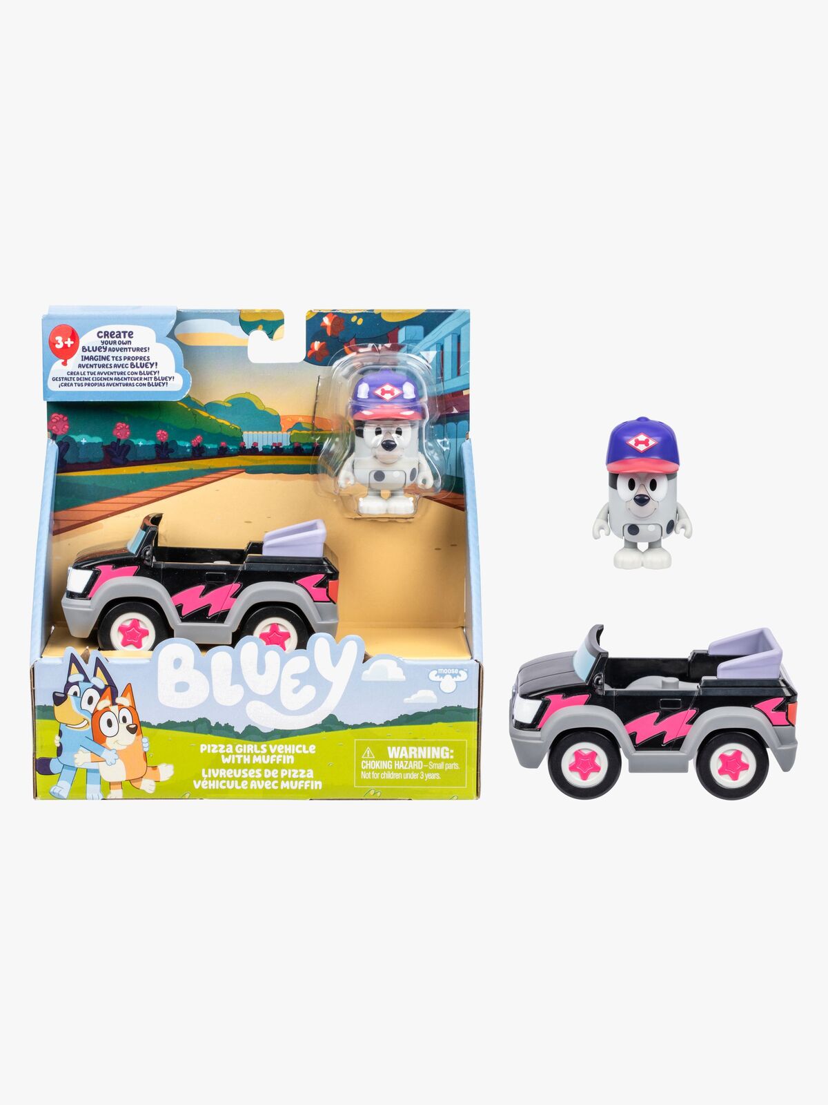 Bluey Figur med Transportmiddel Muffin