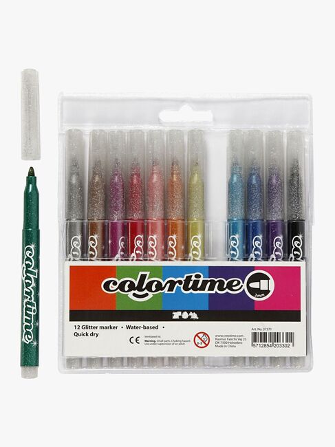 Colortime Glittertusser Blandede Farver 12 stk.