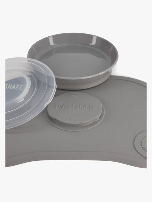 Twistshake Click-Mat Mini Tallerken & Underlag, Grå