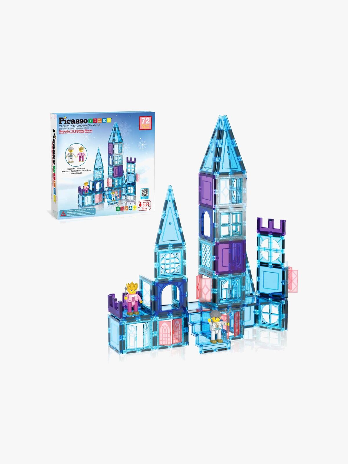 PicassoTiles Magnetisk Byggesæt Ice Winter 72 Dele