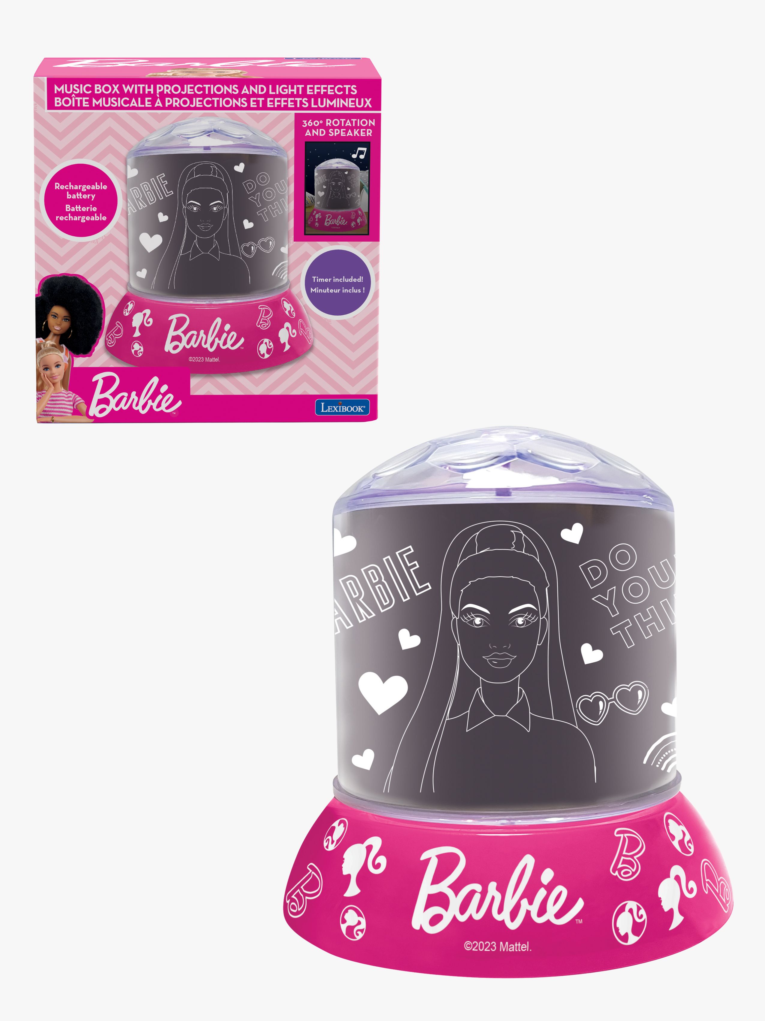 Barbie Natlampe med Projektor & Højttaler, Børnelampe