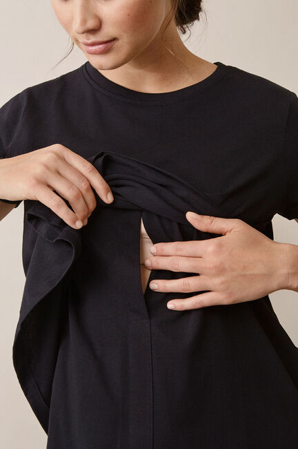 Boob Vente/Amme T-Shirt, Svart