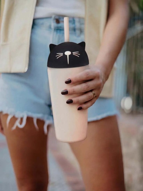 Asobu Bestie Tumbler Drikkedunk Kat, Sort/Hvid SBV54-CAT-4840_4a.jpg