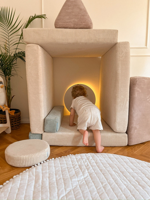 Shappy Play Bygbar Sofa 160x80 cm Kraftig Fløjl, Lollipop