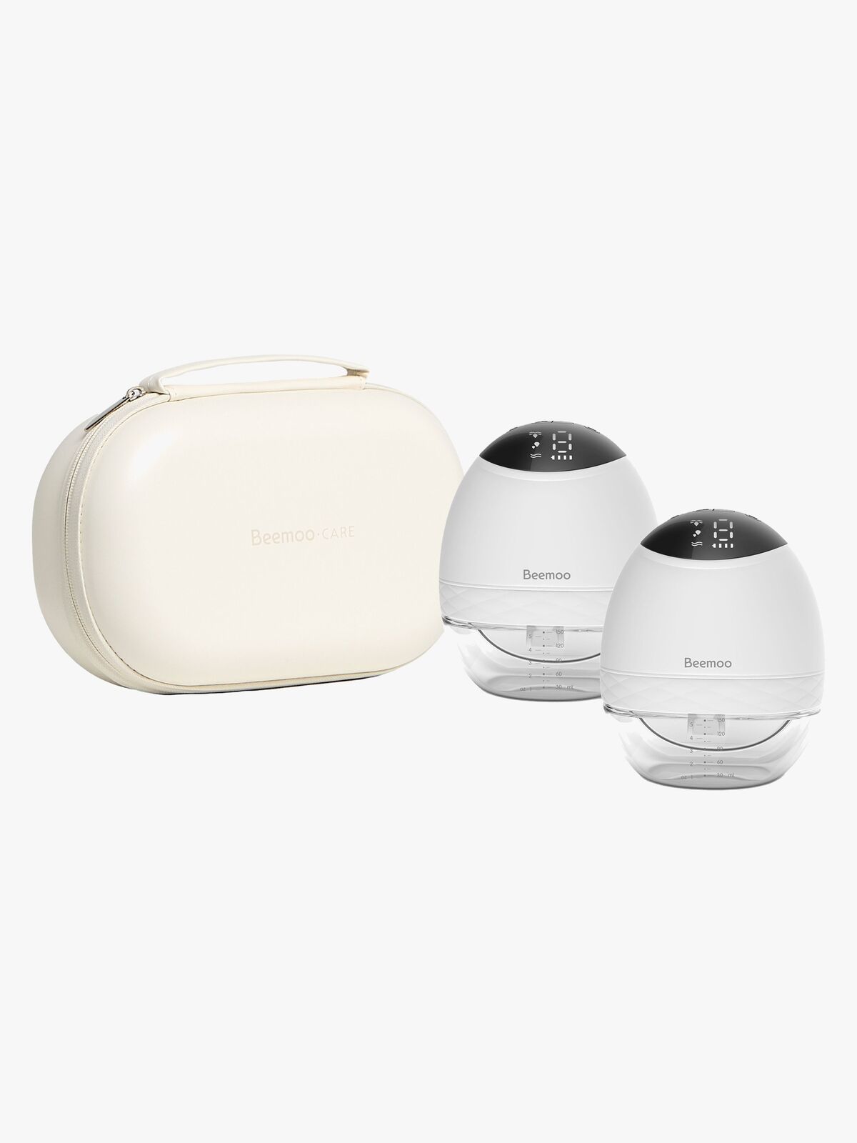 Beemoo CARE Wearable LED Elektrisk Brystpumper Dobbelt inkl. Opbevaringstaske