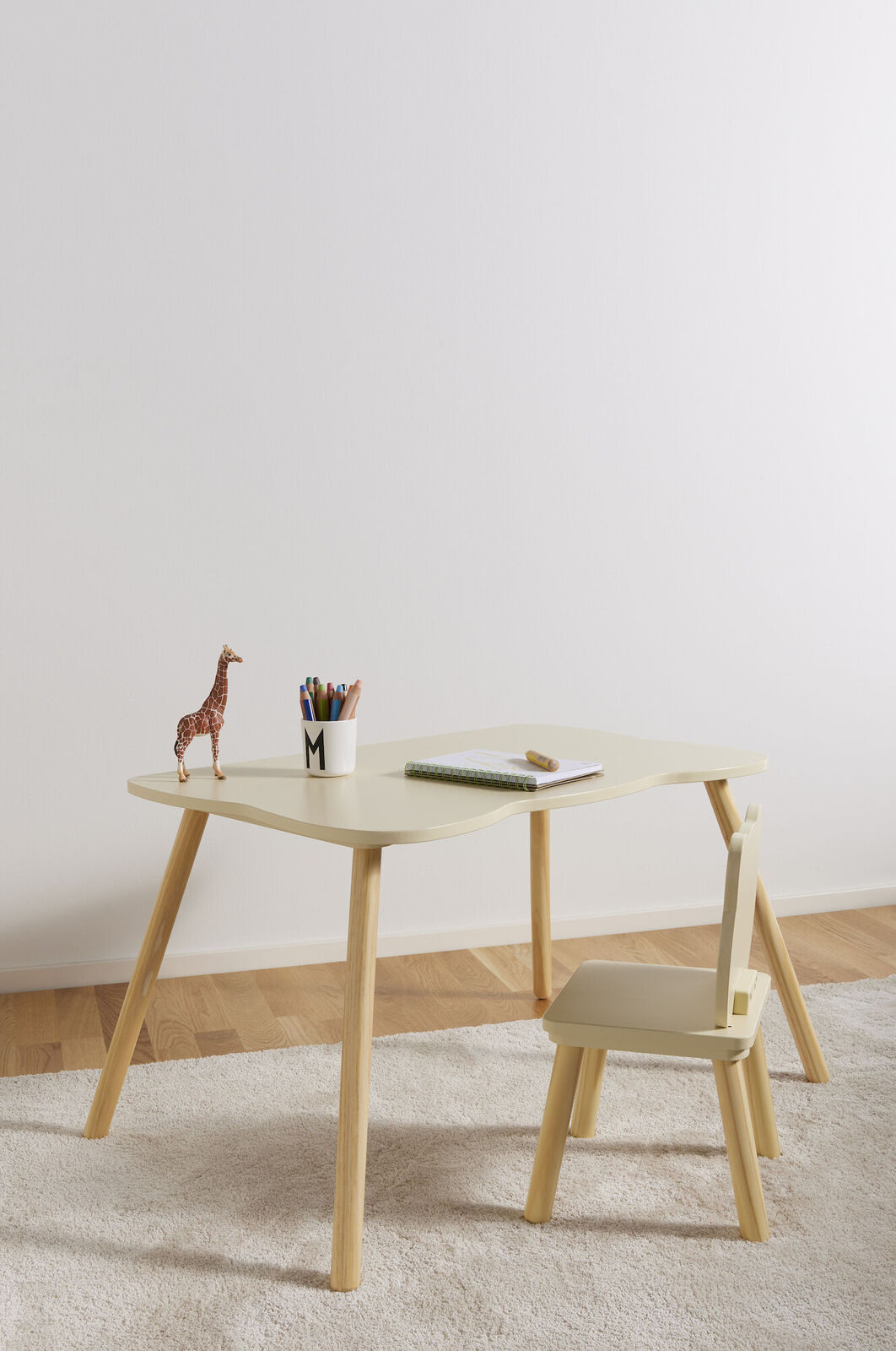 Alice & Fox Skrivebord med Stol Kat, Lysegul