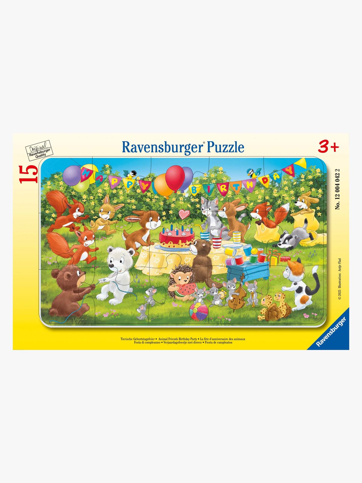 Ravensburger Rammepuslespil Dyrenes Fødselsdagsfest 15 Brikker