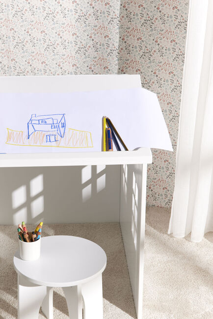 Alice & Fox  Huset Tegnebord med Skammel, Hvid