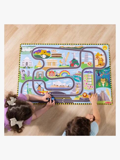 Melissa & Doug Racerbane Gulvpuslespil & Legesæt 48 Brikker