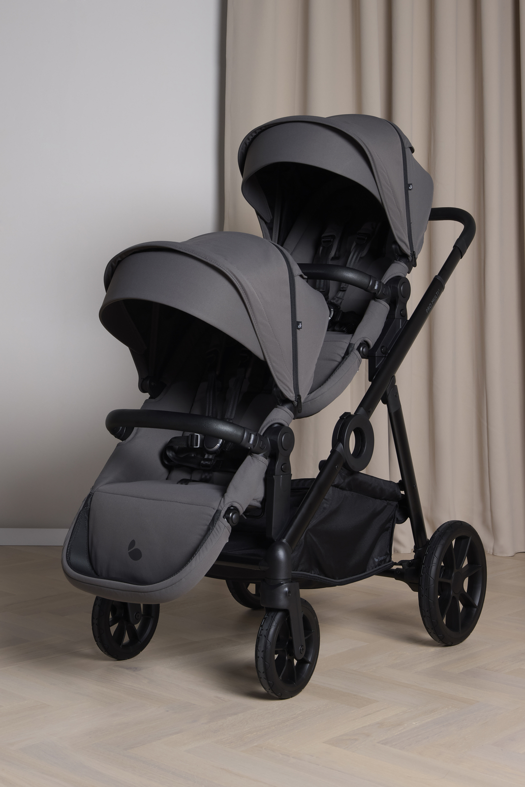 Beemoo Pro Multi 2 Søskendevogn, Mocha Grey